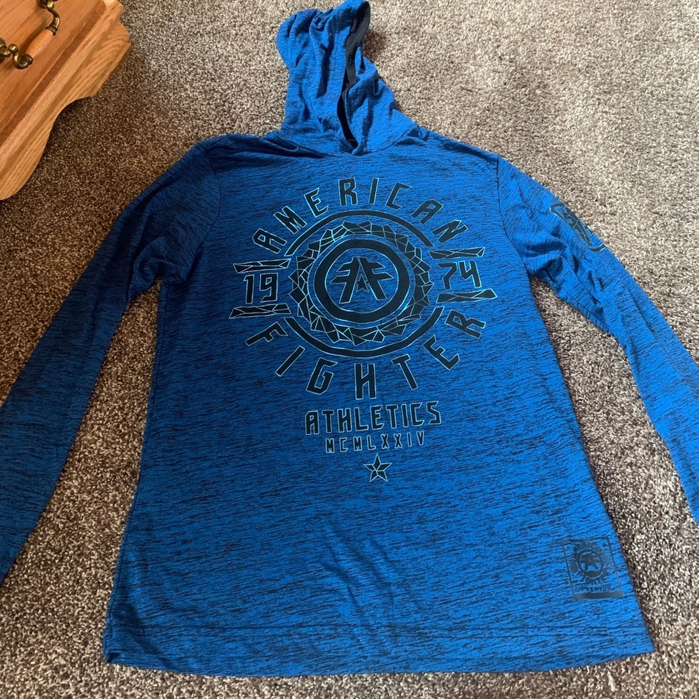 American Fighter long sleeve hooded T shirt